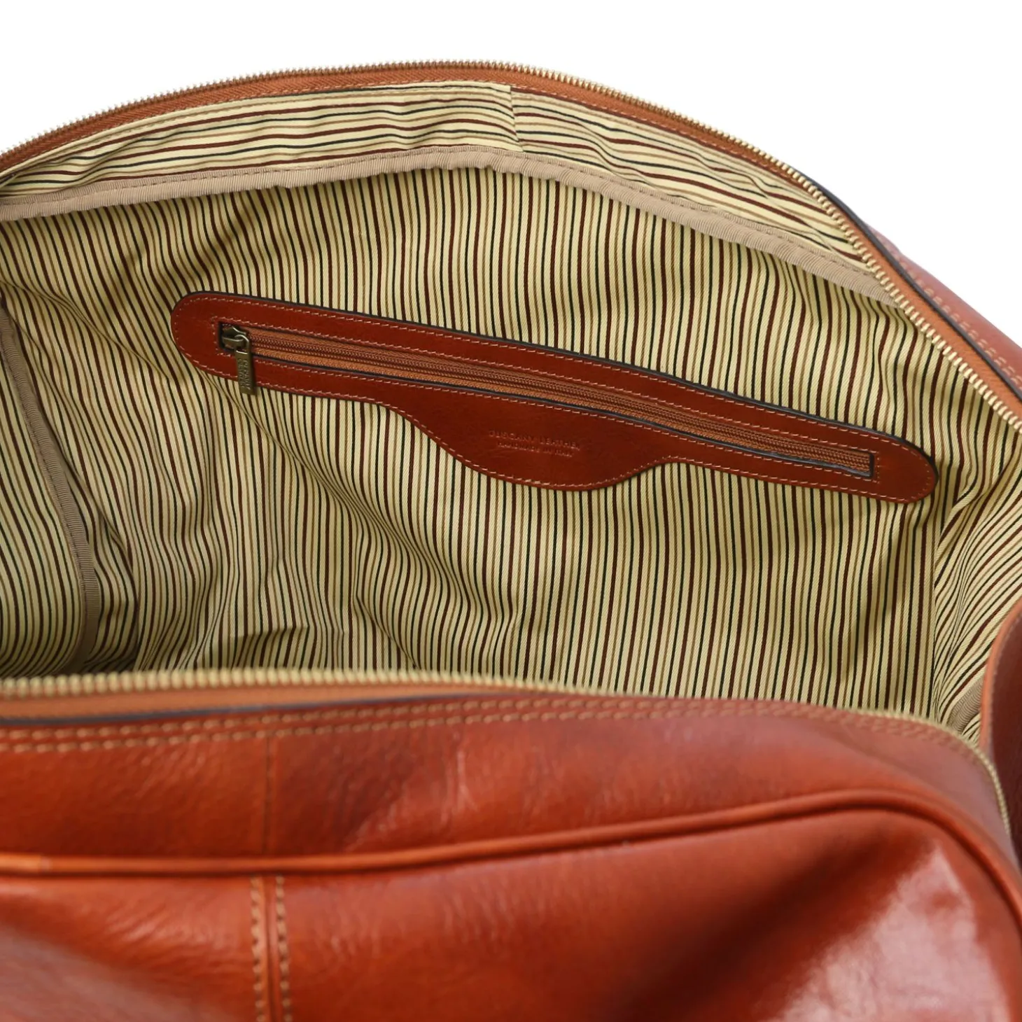Reisetasche aus Leder mit Vorderfach