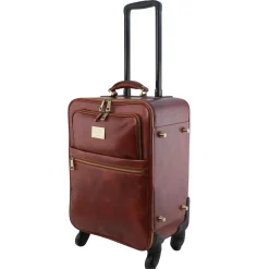 4 Rollen Ledertrolley und TL SMART Notebooktasche aus Leder