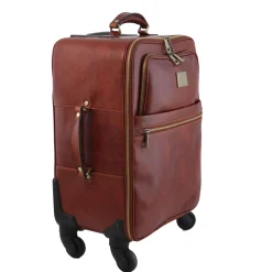 4 Rollen Ledertrolley und TL SMART Notebooktasche aus Leder