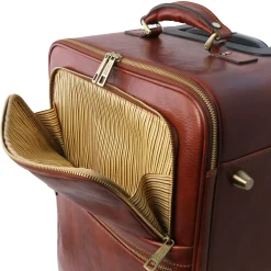 4 Rollen Ledertrolley und TL SMART Notebooktasche aus Leder