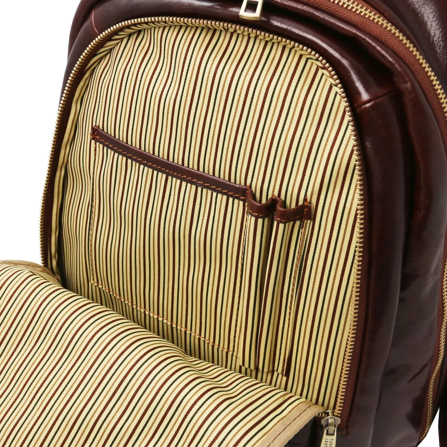 Rucksack aus Leder 2 Fächer
