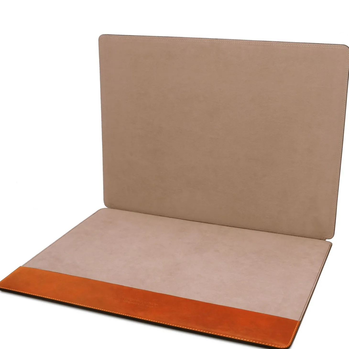 Schreibtischunterlage aus Leder mit Klappe