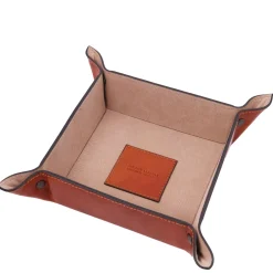 Schreibtischunterlage mit Klappe, Mauspad und Schale aus Leder