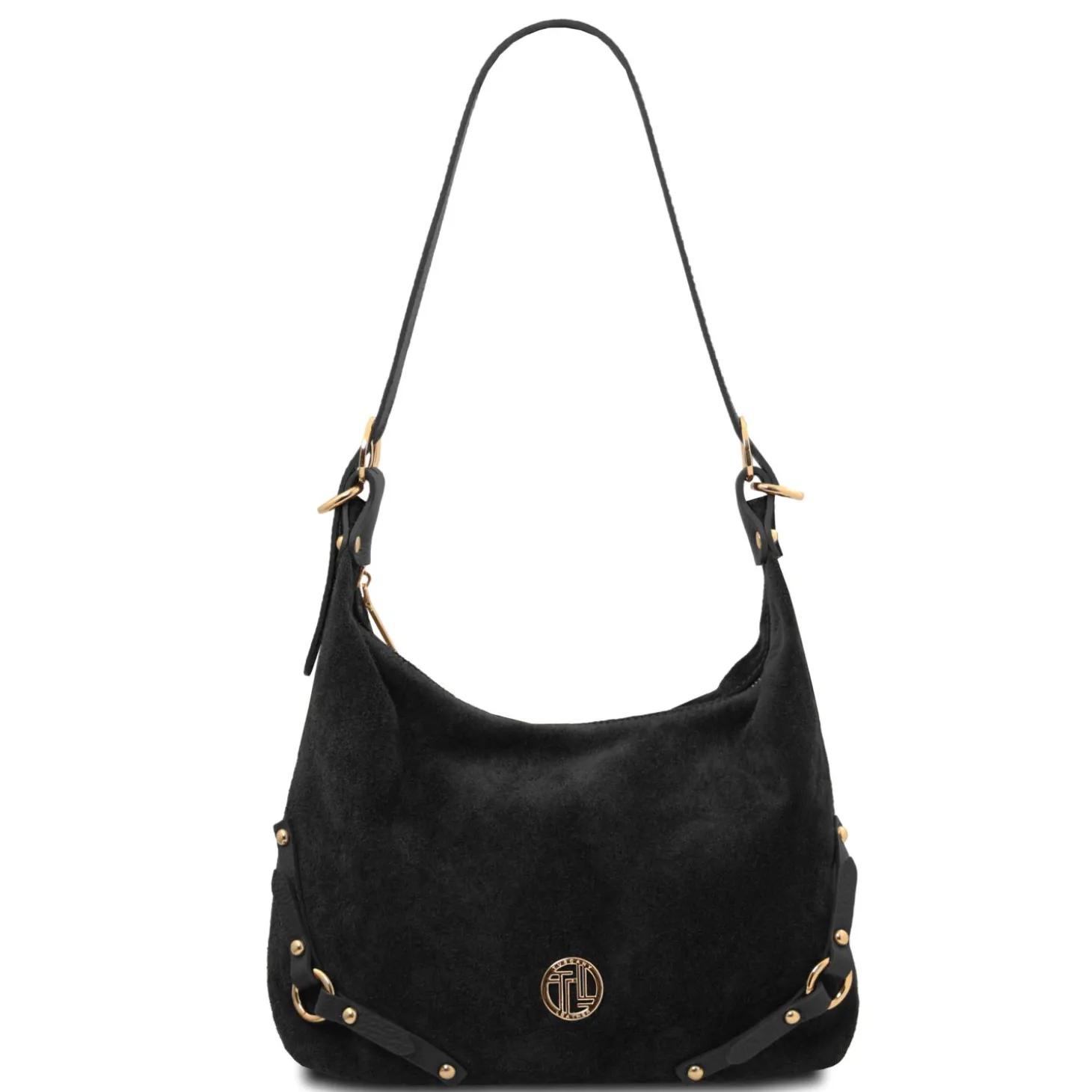 Schultertasche aus Wildleder