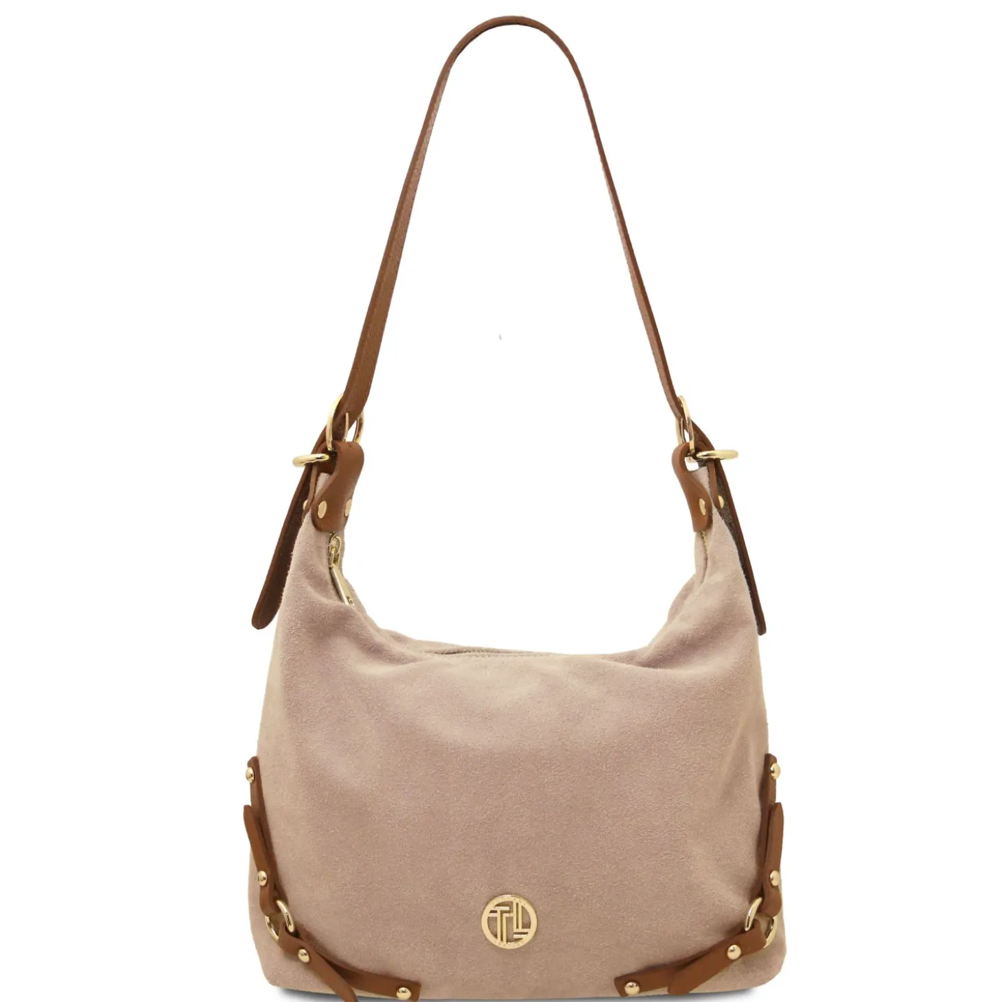 Schultertasche aus Wildleder