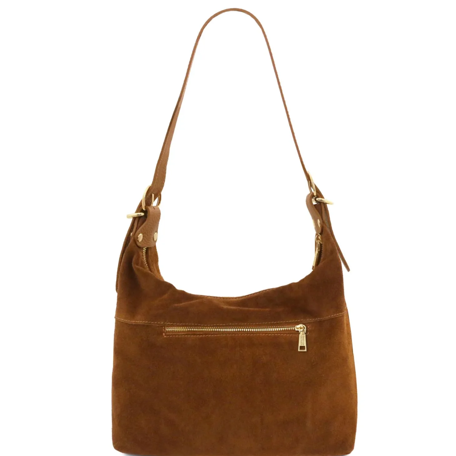 Schultertasche aus Wildleder