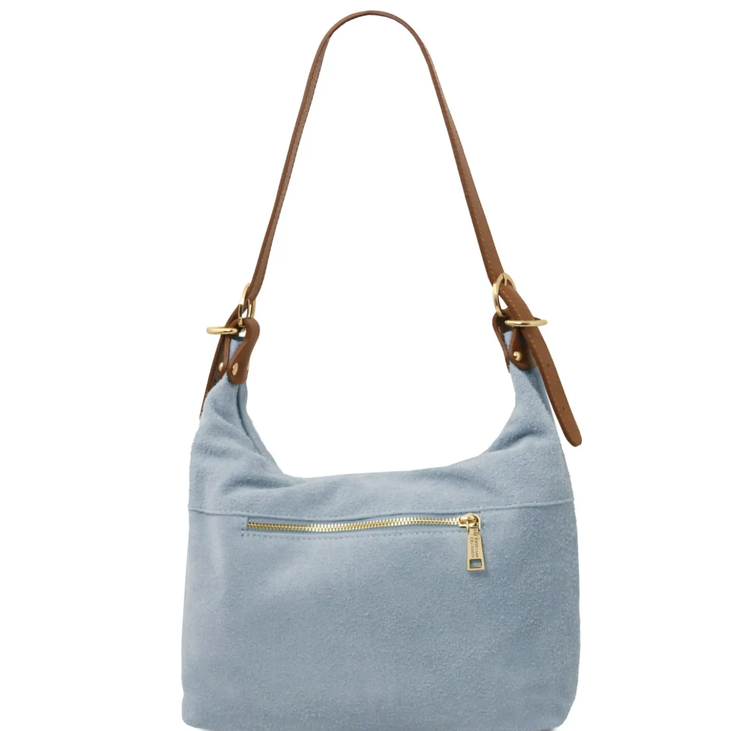 Schultertasche aus Wildleder