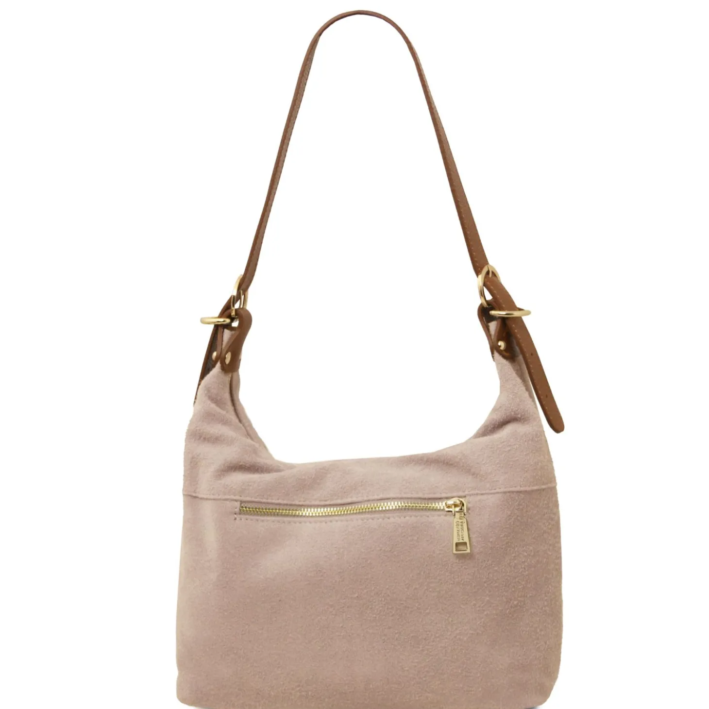 Schultertasche aus Wildleder