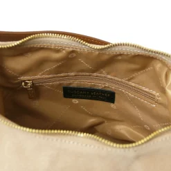 Schultertasche aus Wildleder