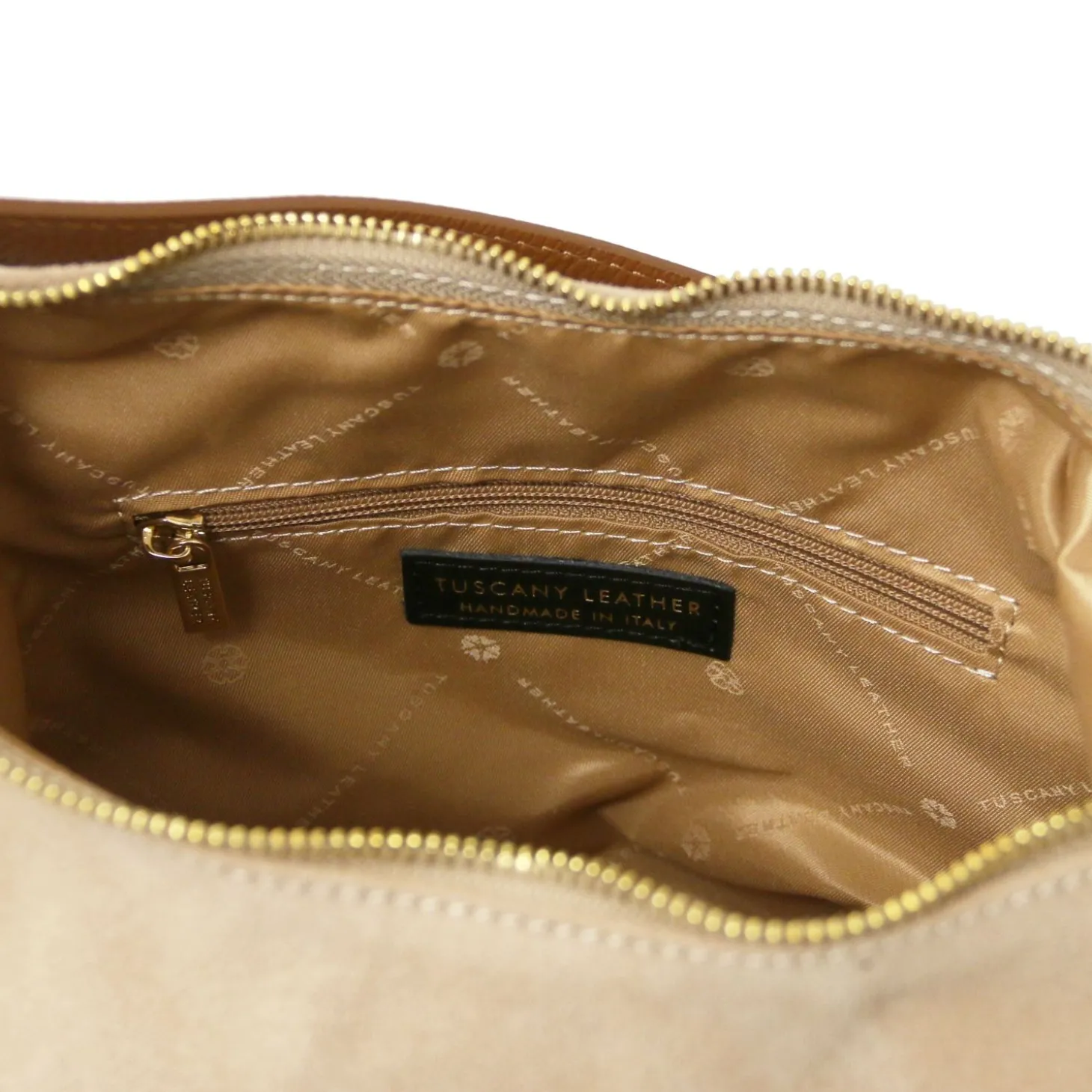 Schultertasche aus Wildleder