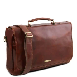 TL SMART Multifach-Aktentasche aus Leder mit Klappe