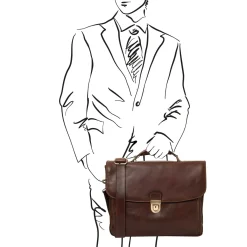 TL SMART Multifach-Notebooktasche aus Leder