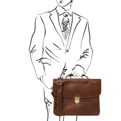 TL SMART Multifach-Notebooktasche aus Leder