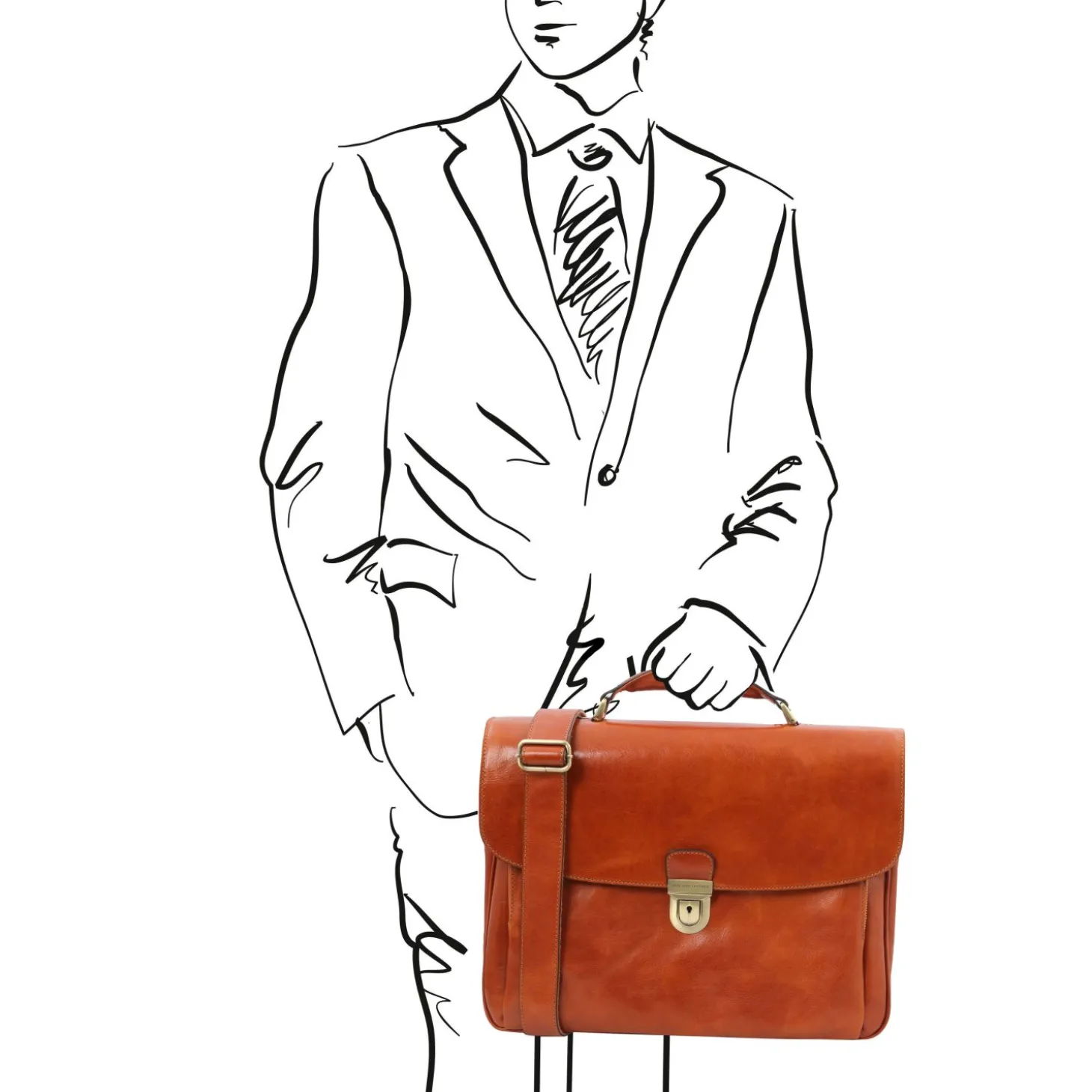 TL SMART Multifach-Notebooktasche aus Leder