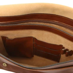 Umhängetasche aus Leder mit Zwei Fächer - Gross
