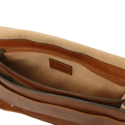 Umhängetasche aus Leder mit Zwei Fächer - Gross