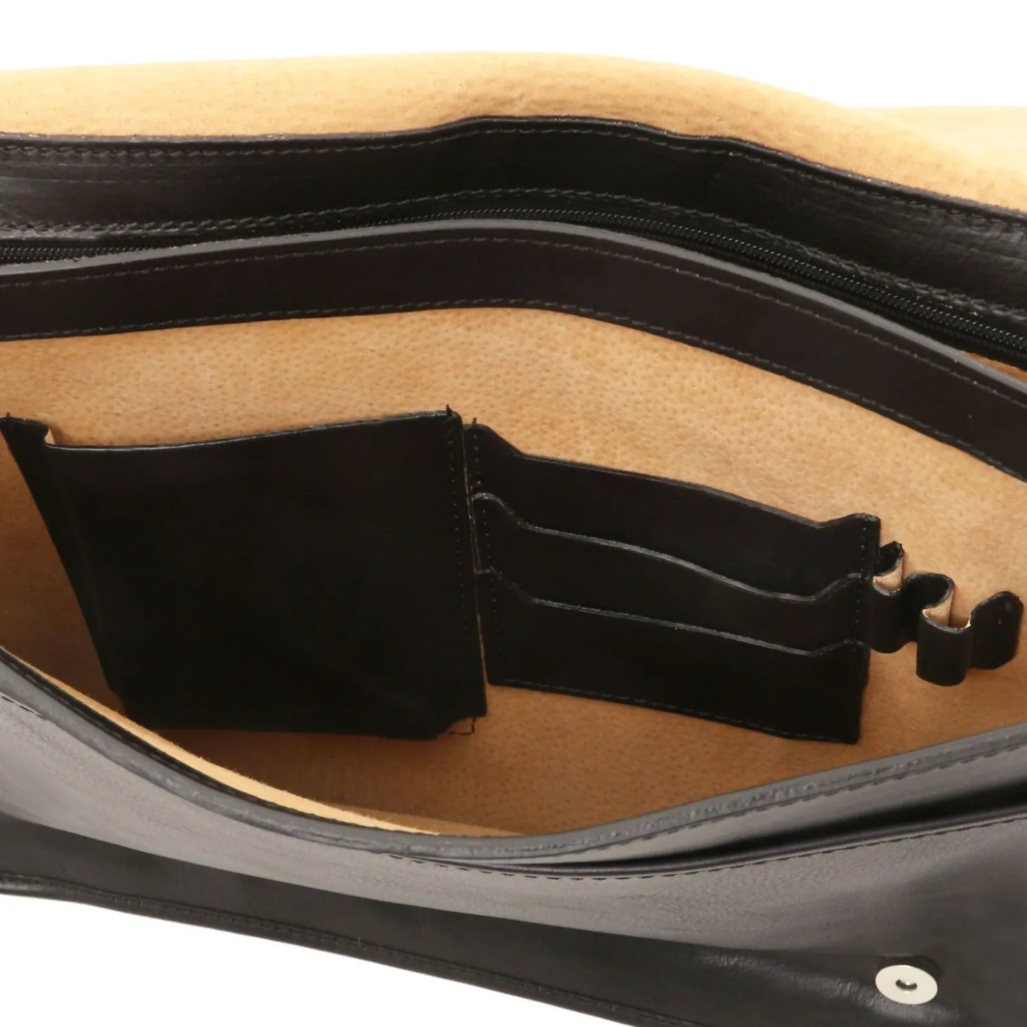 Umhängetasche aus Leder mit Zwei Fächer - Gross