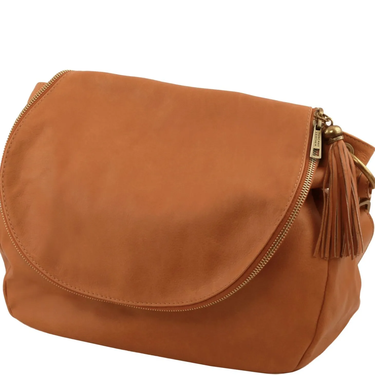 Umhängetasche aus Weichem Leder mit Quasten